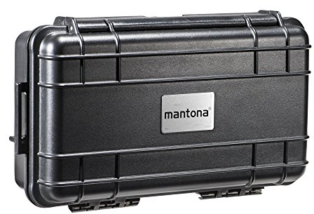 Mantona Outdoor Fotokoffer XS - Wasserdichter Kamerakoffer inkl. zuschneidbare Schaumstoffeinlagen, staubdicht & stoßfest, ideal für Gopro & Zubehör (23.9x14.4x7cm)