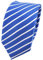 TigerTie - schmale Designer Krawatte in blau hellblau azurblau weiß gestreift