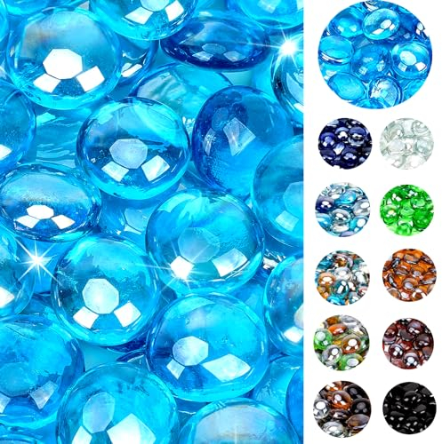 onlyfire Perles de verre de 1,27 cm pour foyer naturel ou propane et aménagement paysager, 4,5 kg, bleu caraïbes