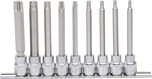KS Tools 918.1550 3/8 CHROMEplus Bit-Stecknuss-Satz TX, lang, 9-tlg. T20-T60