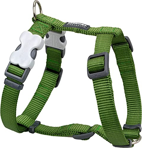 Red Dingo Classic Dog Harness Plain, Green, Large 25mm