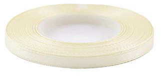32m Rolle Satinband 6mm (004 Creme/Ecru) // Schleifenband einseitiges Hochzeit Taufe Deko Band Dekoband Geschenkband 7mm 5mm