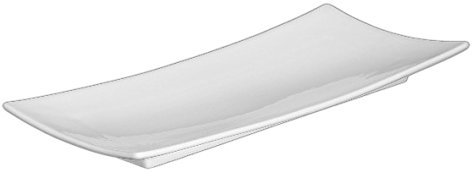 Holst Porzellan YO 034 Assiette rectangulaire incurvée en Porcelaine YoYo Shanghai 32 cm Blanc 32,5 x 15,5 x 2,5 cm