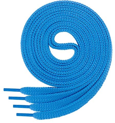 Di Ficchiano 1 Paar SCHNÜRSENKEL blau flach 7mm breit für Sneaker Sportschuhe Lederschuhe - flache Schuhbänder sehr reißfest - Shoe Laces Farbe: blau 90cm