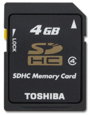 TOSH9 Toshiba 4GB SDHC Class 4 Secure Digital Memory Card (SD-K04G2B8TRT)