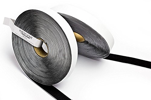 PUROVI band Selbstklebend & Extra Stark (5m) - Doppelseitiges Klebeband mit verschluss für Haushalt, Werkstatt, Büro - 20mm Breit (Schwarz)