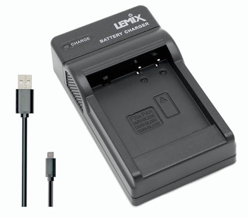 Lemix (BLG10/BLE9) Chargeur USB Ultra Mince pour Batteries Panasonic DMW-BLE9, DMW-BLG10 & DMW-BLH7E pour appareils (listés ci-Dessous) PANASONIC LUMIX séries DMC