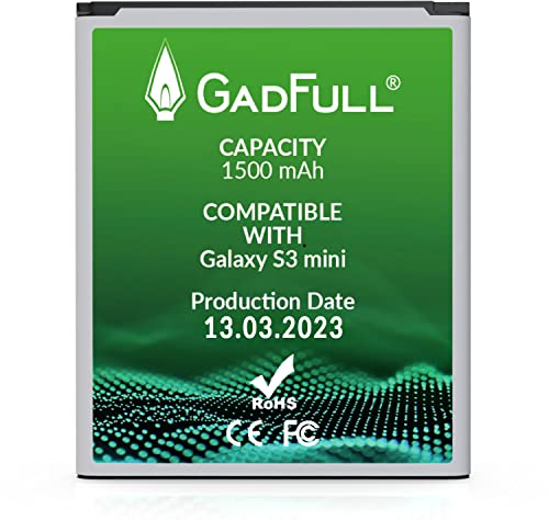 GadFull Akku für Samsung Galaxy S3 Mini | 2023 Baujahr | Entspricht Dem Original EB-F1M7FLU | Lithium-Ionen-Akku der Modelle Galaxy Ace 2 i8160 | Galaxy S3 Mini i8190 | Galaxy S Duos S7562