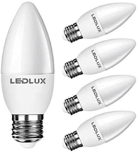 E27, LED E27, LED lampe E27 Kerzenform, 4W Warmweiss, 400 Lumen Ø 37mm Ra >80, 230V CCD Ersetz 40W (5er PAK)