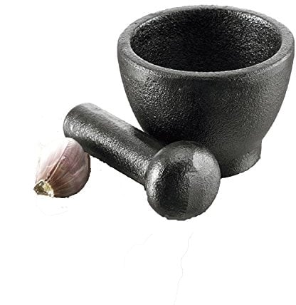 Victor CW860 Mini Pestle & Mortar Single Product, Cast Iron, Black|Grey|Yellow