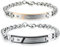 JewelryWe Valentinstag Schmuck 2 Edelstahl Armbänder Panzerarmband mit Keep Me in Your Heart Gravur Panzerkette Partnerarmband Damen Herren Armreif, Silber Schwarz Gold, mit Geschenk Tüte