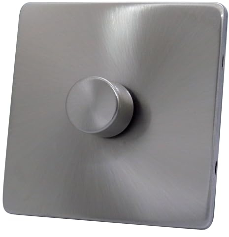 Discount Electrix 1 Gang 2 Way 250 Watt Dimmer Switch Satin Chrome Screwless Flat Plate Design
