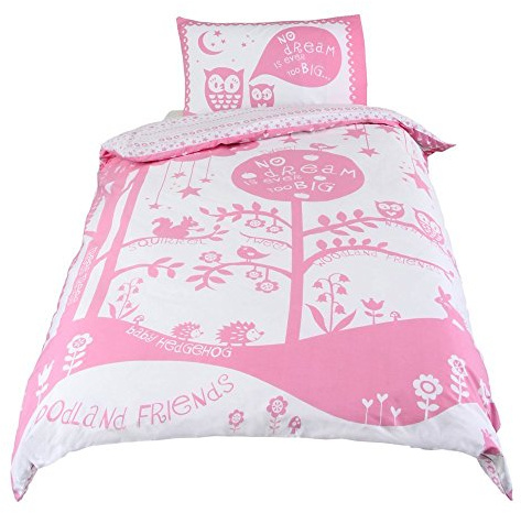 Papercut Woodland Friends Girls Duvet Cover and Pillowcase Bedding Set for Single Beds