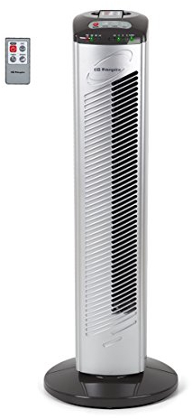 Orbegozo TWM 0975 - Ventilador de torre, 3 velocidades, mando a distancia, temporizador, oscilante, asa de transporte, 45 W, gris
