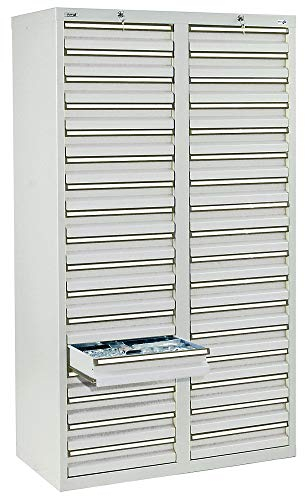 kaiserkraft | Schubladenschrank | HxBxT 1800 x 1000 x 500 mm | 34 Schubladen 100 mm hoch | Korpus und Schubladen grau
