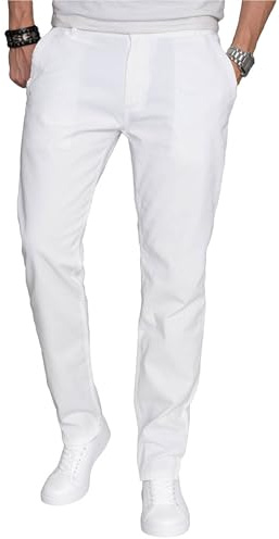 ALESSANDRO SALVARINI Pantalon chino design pour homme AS016 Coupe droite