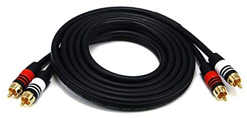Monoprice Premium 2 Cinch-Stecker / 2 Cinch-Stecker Kabel – 1,83 m – Schwarz M/M 22 AWG Leiter, vergoldete Stecker