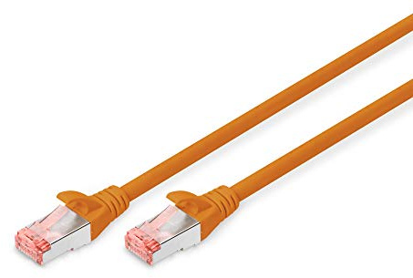 DIGITUS LAN Kabel Cat 6 – 1 m – S/FTP Geschirmt – Orange | 1 Gbit/s – PoE++ – AWG 27/7 – LSZH – RJ45 Netzwerkkabel Patchkabel – Kompatibel zu Cat 6A und Cat 7