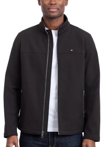 Tommy Hilfiger Men's Water Resistant Softshell Jacket (Standard and Big & Tall), Black, Large
