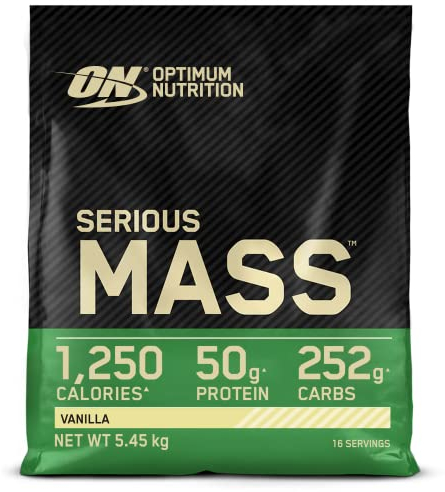 Optimum Nutrition Serious Mass Weight Gainer Pulver, Geschmack Vanille, 5.45kg, 16 Portionen