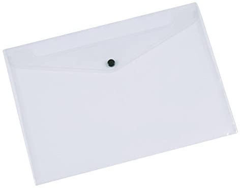 Q Connect Dokumentenmappe A4 Plastik durchsichtig mit Druckknopf