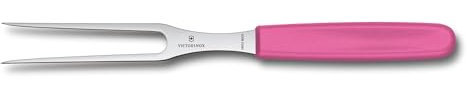 Victorinox Swiss Classic, Fourchette à découper professionnelle, Lame extra-tranchante, 15 cm, Manche plastique robuste, Acier inoxydable, rose