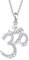 Elli Halskette Silber 925 Om Zeichen Anhänger Kette Damen Kristall Schmuck Geschenke für Frauen Mädchen Mama Freundin, Hindu Goa Silberkette Länge 45 cm