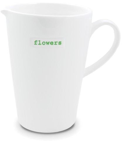 Keith Brymer Jones - Word Range - Ceramic X-Large Jug - Gift Boxed - Flowers - 1000ml