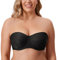 DELIMIRA Women's Strapless Bras Underwire Non Padded Support Multiway Bandeau Bra for Bigger Bust Black 34D