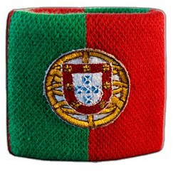 Flaggenfritze Schweißband Motiv Fahne/Flagge Portugal, 2er Set + gratis Aufkleber
