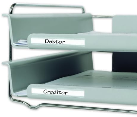 Djois, 7540-10 - Klebeetikettenhalter, Permanent, 40x150 mm mit Einlagen, Transparent, 10 Stück, Ideal für Ordner, Büros und Schubladen, Langlebig, Kleber Inklusive, Einsteckstreifen