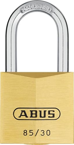 ABUS Padlock 85/30HB24 - Brass, High Shackle, Security Level 5 | Solid brass body, hardened steel shackle with Nano Protect coating - 30 mm width, 5 mm shackle diameter, incl. 2 keys