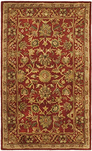 SAFAVIEH Antiquity Collection Accent Rug - 2'3 x 4', Red & Red, Handmade Traditional Oriental Wool, Ideal for High Traffic Areas in Entryway, Living Room, Bedroom (AT52E)