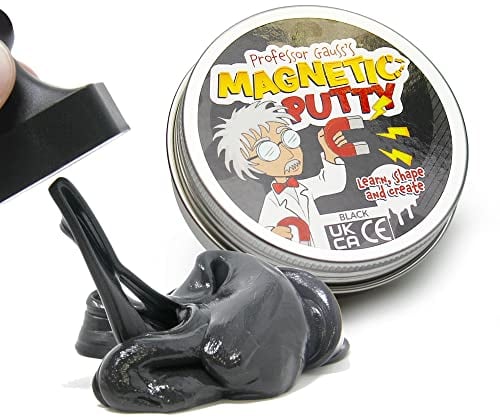 Professor Gauss™ Magnetic Putty with Skittle Magnet for Kids, Boy, Girl, Science, Learning, and Fun - Black Goo