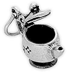 Charm Théière avec Couvercle qui Bouge en Argent 925/1000