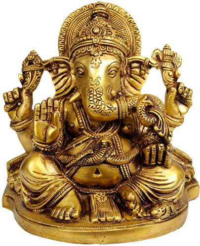 Exotic India Lord Ganesha Abhaya gewähren, und Messing Statue