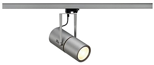 SLV LED Schienen-Strahler EURO SPOT EVG | Dreh- und schwenkbarer 3-Phasen-Strahler, LED Spot, Deckenstrahler, Deckenleuchte, Schienensystem, Innenbeleuchtung, 3P-Lampe | G12, max. max. 50W
