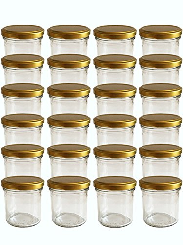 hocz 100 x Marmeladengläser 167ml - Einmachgläser Gold TO 66 - Einweckgläser mit Schraub-Deckel - Einkochgläser klein - Made in Germany
