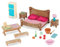 Li’l Woodzeez 26-teilig Schlafzimmer und Esszimmer Zubehör Set – Bett, Esstisch und mehr – Tierfiguren Accessoire Spielzeug für Kinder ab 3 Jahren