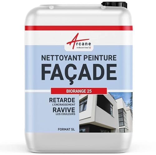 Nettoyant façade Rénovateur Toiture Mur Crépis Plastique RPE Peinture Enduits Béton Brique Encrassée RÉNOVATEUR FACADES - 5 L - ARCANE INDUSTRIES
