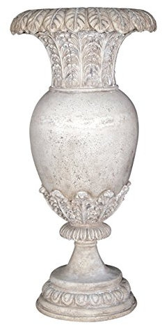 Design Toscano NE80171 Urne Oviforme Florale Versailles, Ivoire Antique, 30.5 x 30.5 x 65 cm