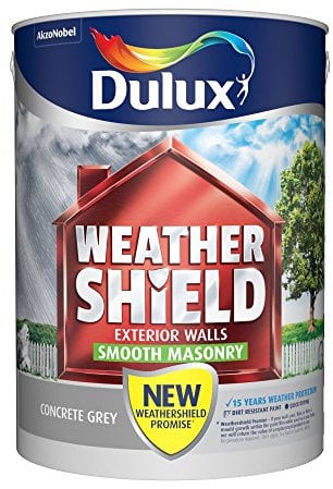 Dulux Weathershield Smooth Masonry Paint Concrete Grey 5L