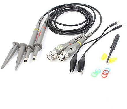 Sumnacon 2 x 100MHz 600V DC High Sensitivity Switchable 10:1 and 1:1 Oscilloscope Probe with Mini Crocodile Clip and Earth Cable