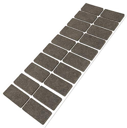 Adsamm® / 20 x feltrini autoadesivi/Marrone / 20x40 mm/Rettangolare/piedini per mobili in feltro da 3.5 mm di spessore/pad protettivi per arredi