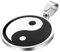 JewelryWe Schmuck Edelstahl Tai Chi Yin und Yang Anhänger mit 55cm Kette, Halskette für Herren Damen, Weiß Schwarz