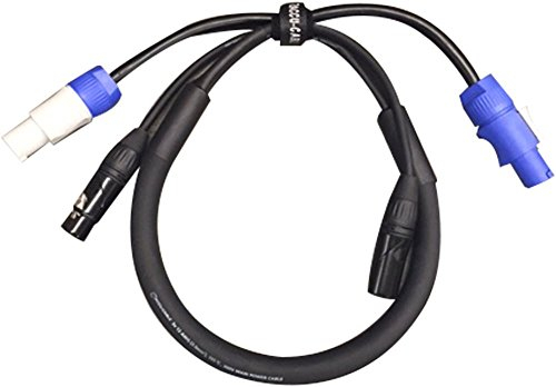 AC3PPCON3 Indoor Power con and 3 pin DMX512 Data Combo Cable (This is a Lighting Data Cable and not for Audio)