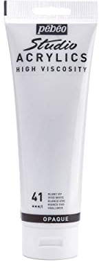Pebeo Studio Acrylics - Colore Acrilico, 250 ml, Colore: Bianco Puro