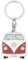 BRISA VW Collection - Porte-clés en métal émaillé Volkswagen - Accessoire de trousseau avec anneau - Porte-clés au design du Combi T1 (Avant/Orange)