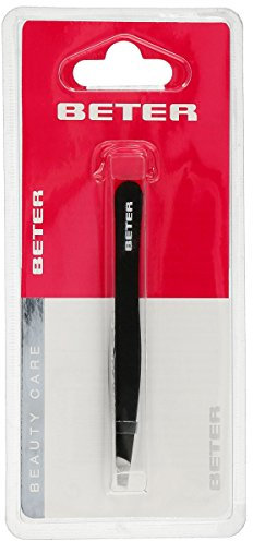 BETER Pinza Punta Oblicua Soft Touch 9,3CM, Negro, Estándar