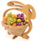 GMMH Ostereierkorb, Obstkorb und Topfuntersetzer aus Bambus (Hase) Ostern Ostereier Eierkorb, Faltbare Obstschale, Korb Schale Klappkorb Faltkorb Dekoschale aus Holz, Faltbar und Schwenkbar